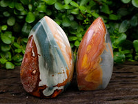 Polished Polychrome Jasper Flames x 6 From NW Coast, Madagascar