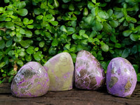 Polished Stichtite Standing Free Forms x 4 From Barberton, South Africa