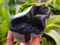 Polished Septerye Sauvage "Dragons" Standing Geodes x 2 From Mahajanga, Madagascar