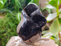 Polished Septerye Sauvage "Dragons" Standing Geodes x 2 From Mahajanga, Madagascar