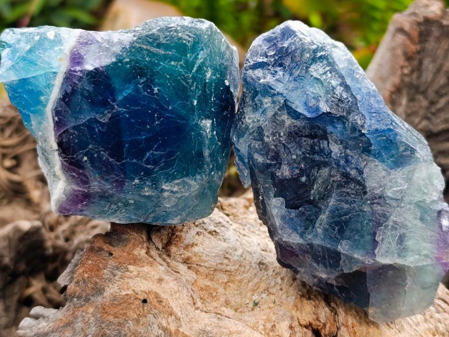 Natural Watermelon Fluorite Cobbed Specimens x 30 From Uis, Namibia