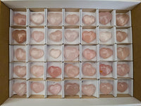 Polished Star Rose Quartz Hearts x 35 From Madagascar