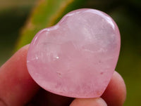 Polished Star Rose Quartz Hearts x 35 From Madagascar