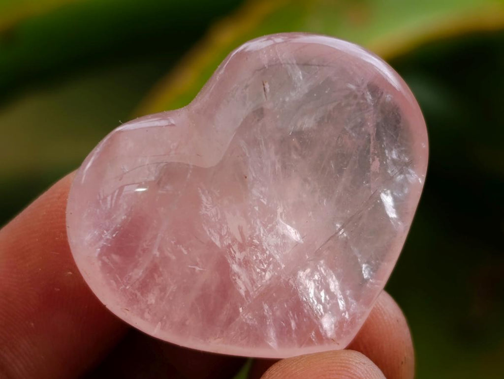Polished Star Rose Quartz Hearts x 35 From Madagascar