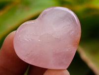 Polished Star Rose Quartz Hearts x 35 From Madagascar