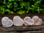 Polished Star Rose Quartz Hearts x 35 From Madagascar