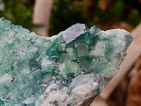 Natural Green Fluorite Cluster Specimens x 2 From Mandrosonoro, Madagascar