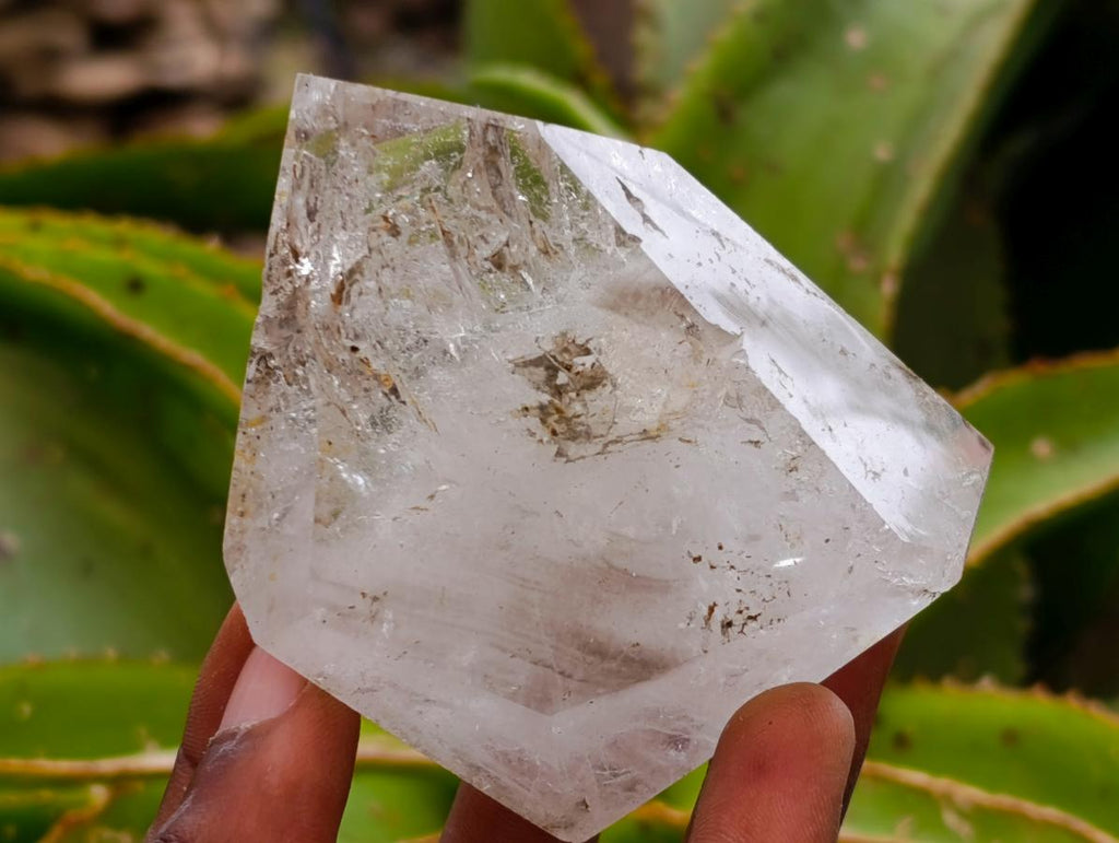 Polished Smokey Window Quartz Crystals x 6 From Madagascar