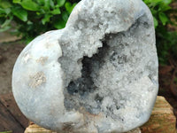 Polished XL Blue Celestite Heart Geode x 1 From Sakoany, Madagascar