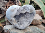 Polished Large Blue Celestite Heart Geode x 1 From Sakoany, Madagascar - Toprock Gemstones and Minerals 