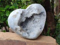 Polished XL Blue Celestite Heart Geode x 1 From Sakoany, Madagascar