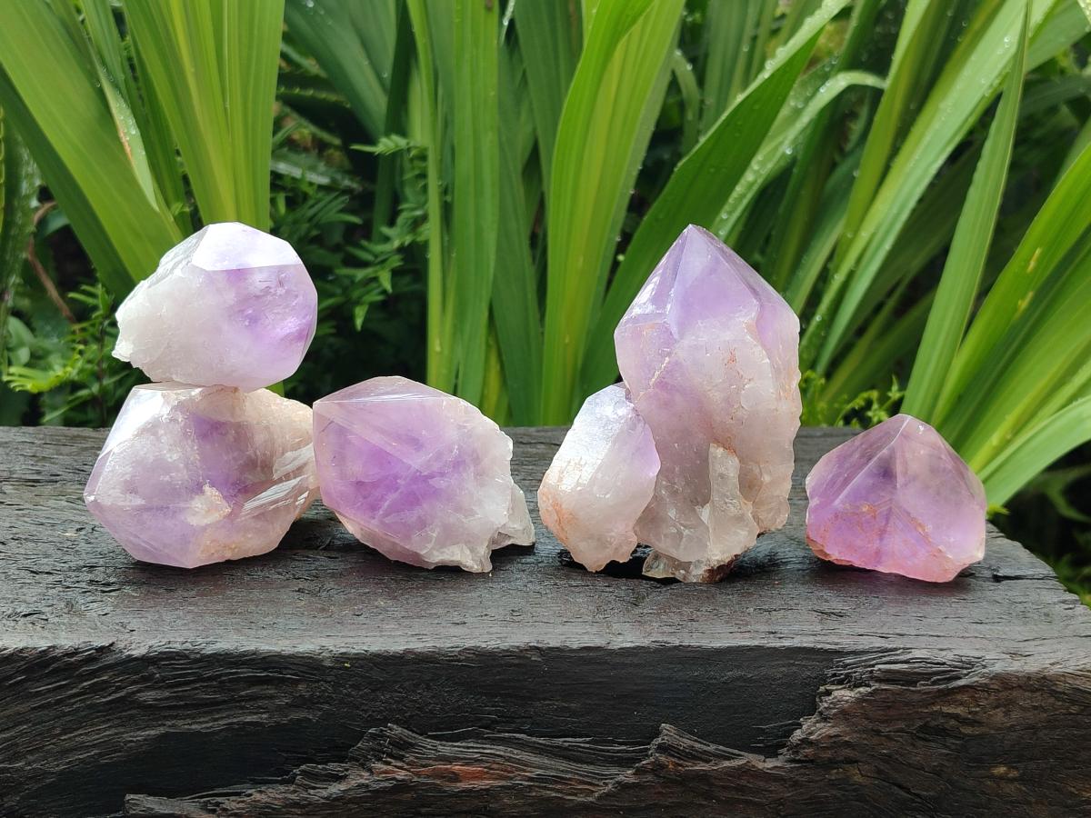 Polished Jacaranda Amethyst Crystals x 6 From Mumbwa, Zambia