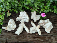 Natural Drusy Snow Finger Quartz Coated Clusters x 6 From Albert's Mountain, Lesotho