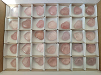 Polished Rose Quartz Mini Hearts x 35 From Madagascar
