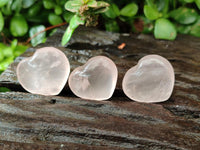 Polished Rose Quartz Mini Hearts x 35 From Madagascar