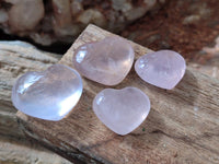Polished Rose Quartz Mini Hearts x 35 From Madagascar