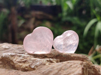 Polished Rose Quartz Mini Hearts x 35 From Madagascar