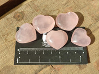 Polished Rose Quartz Mini Hearts x 35 From Madagascar