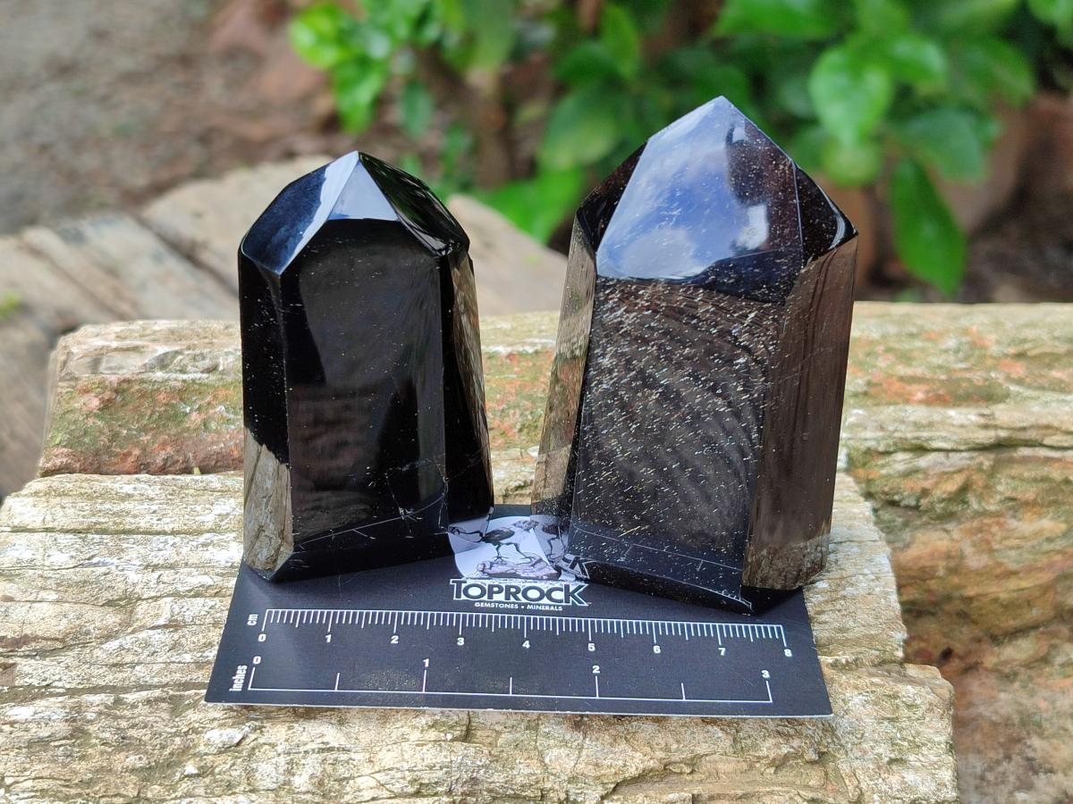 Polished Mix of Smokey Quartz Crystals x 6 From Madagascar