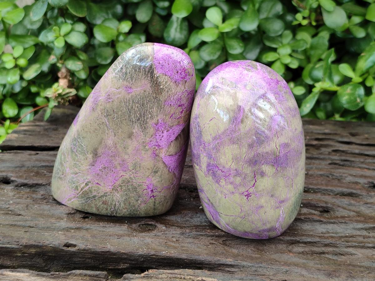 Polished Stichtite Standing Free Forms x 2 From Barberton, South Africa
