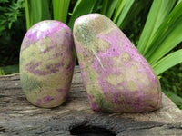 Polished Stichtite Standing Free Forms x 2 From Barberton, South Africa