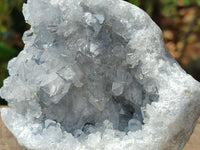 Polished Blue Celestite Geodes x 3 From Sakoany, Madagascar