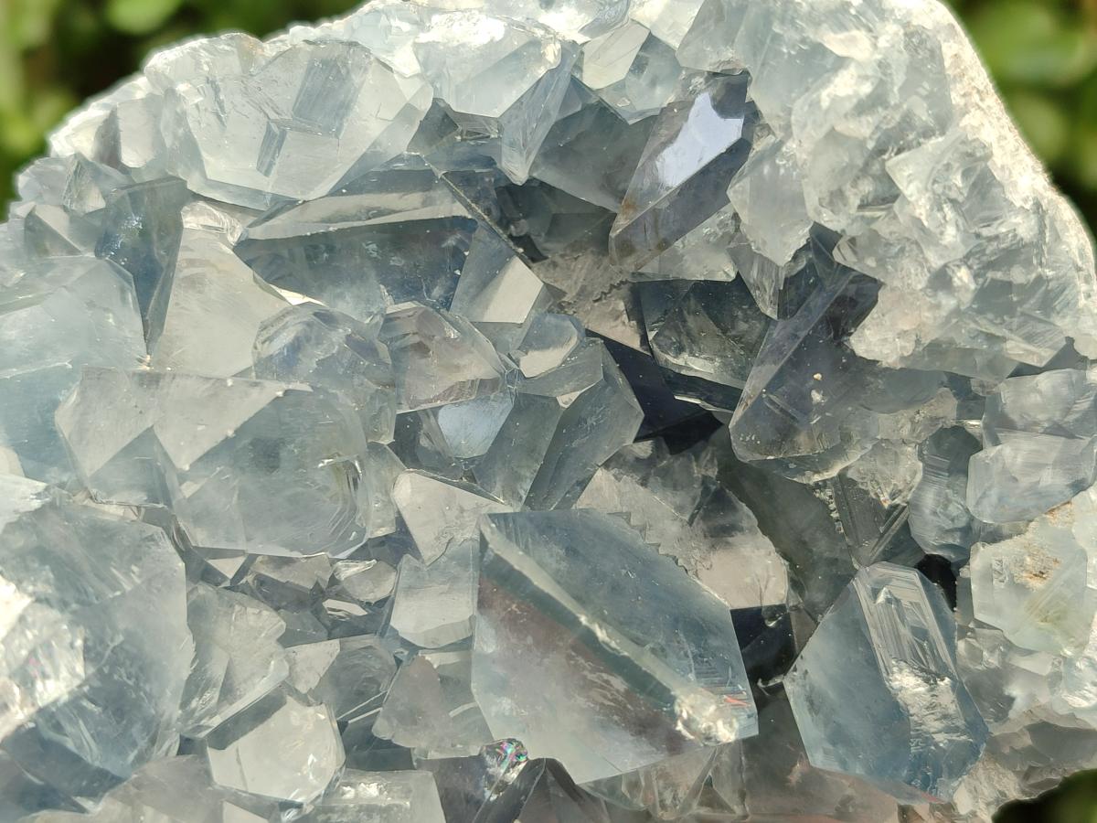 Polished Blue Celestite Geodes x 3 From Sakoany, Madagascar