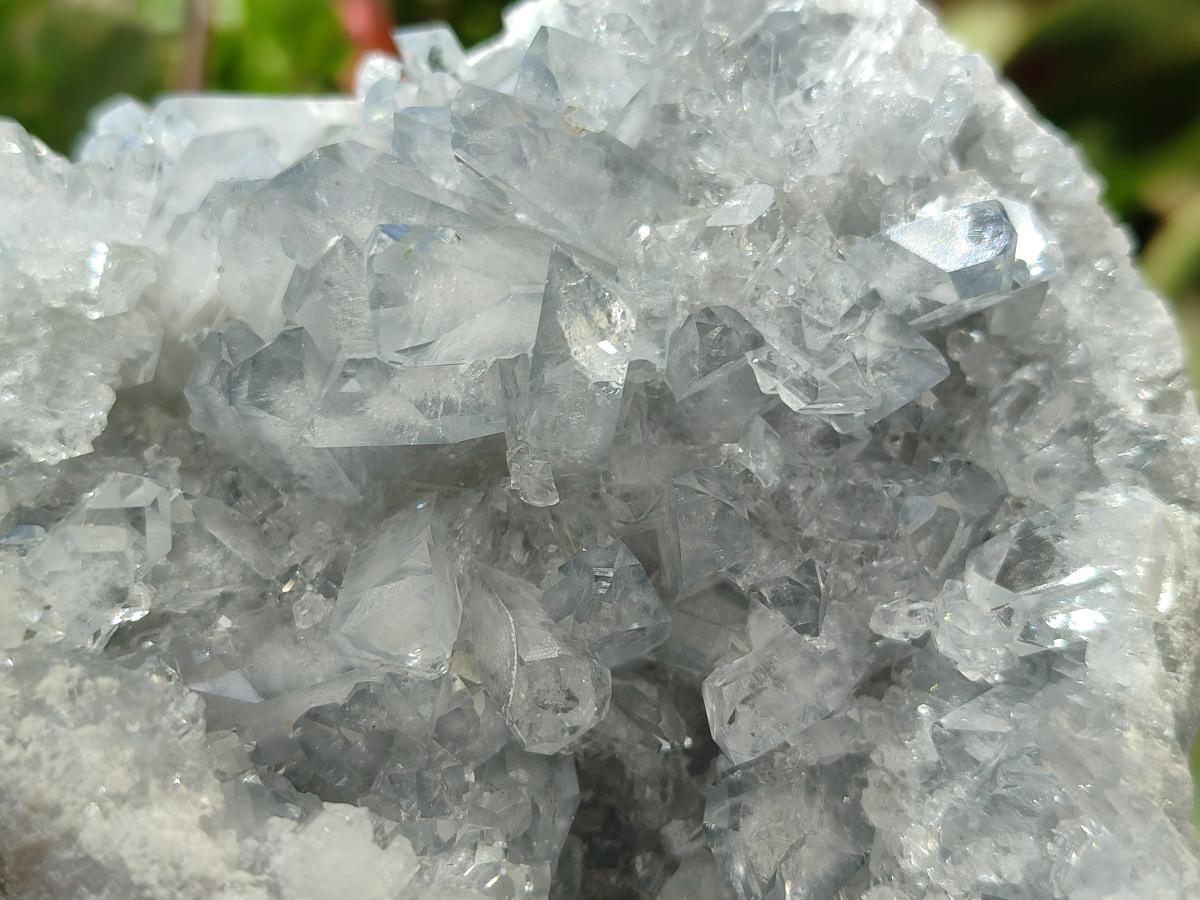 Polished Blue Celestite Geodes x 3 From Sakoany, Madagascar