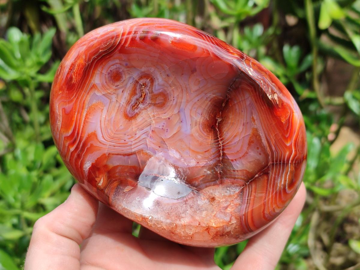 Polished Large Carnelian Agate Gemstone Bowls x 2 From Madagascar