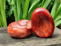 Polished Large Carnelian Agate Gemstone Bowls x 2 From Madagascar