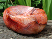 Polished Large Carnelian Agate Gemstone Bowls x 2 From Madagascar