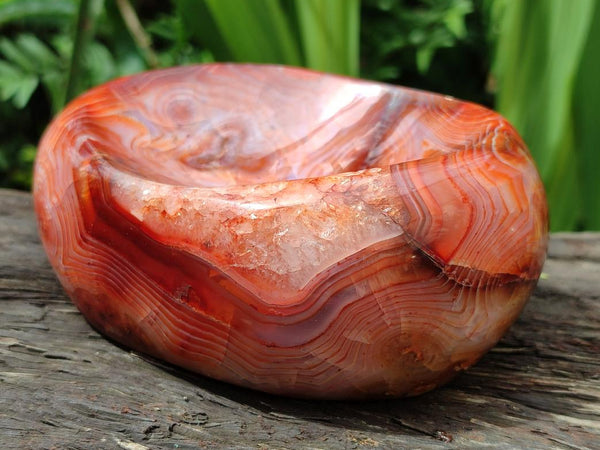 Polished Large Carnelian Agate Gemstone Bowls x 2 From Madagascar