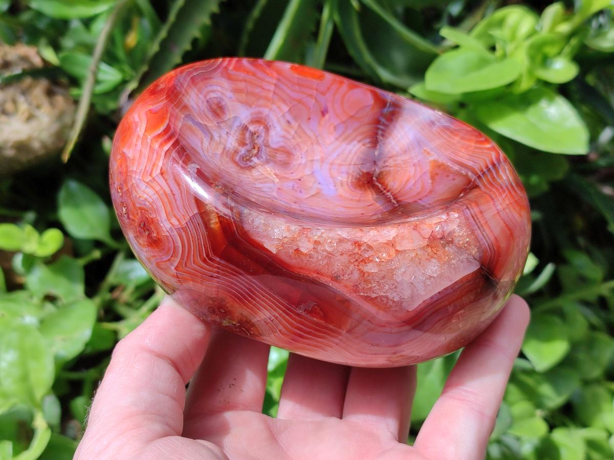 Polished Large Carnelian Agate Gemstone Bowls x 2 From Madagascar