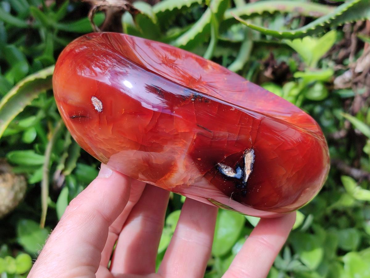 Polished Large Carnelian Agate Gemstone Bowls x 2 From Madagascar