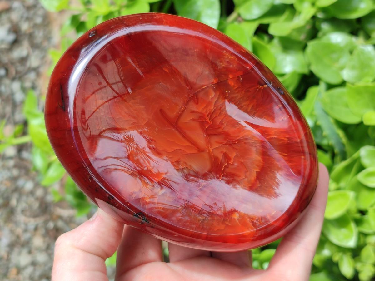 Polished Large Carnelian Agate Gemstone Bowls x 2 From Madagascar