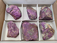 Natural Metallic Cobbed Purpurite Specimens x 6 From Erongo, Namibia