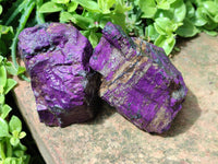 Natural Metallic Cobbed Purpurite Specimens x 6 From Erongo, Namibia