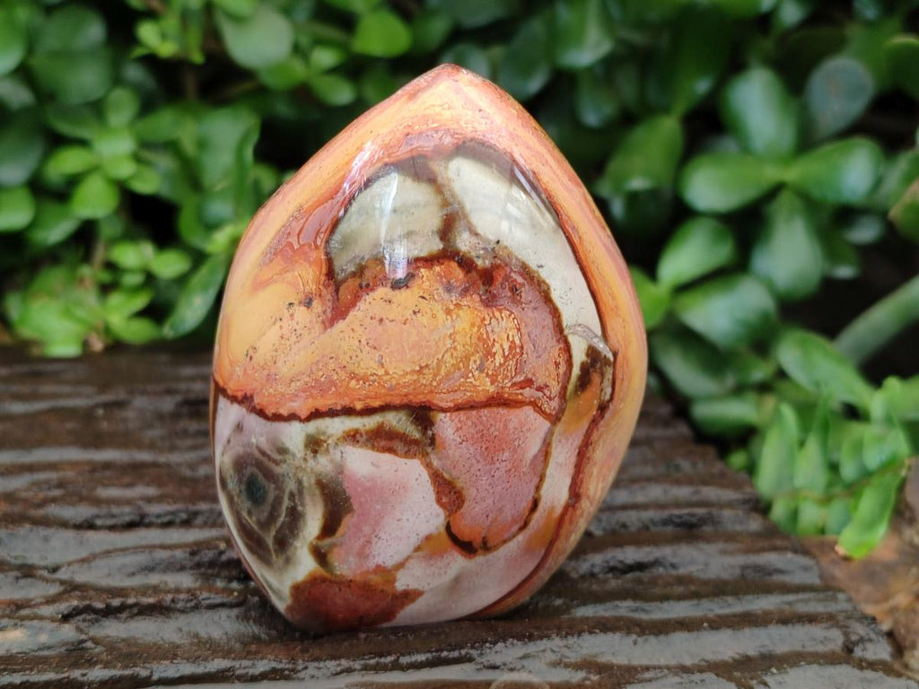 Polished On One Side Polychrome Jasper Nodules x 4 From NW Coast, Madagascar