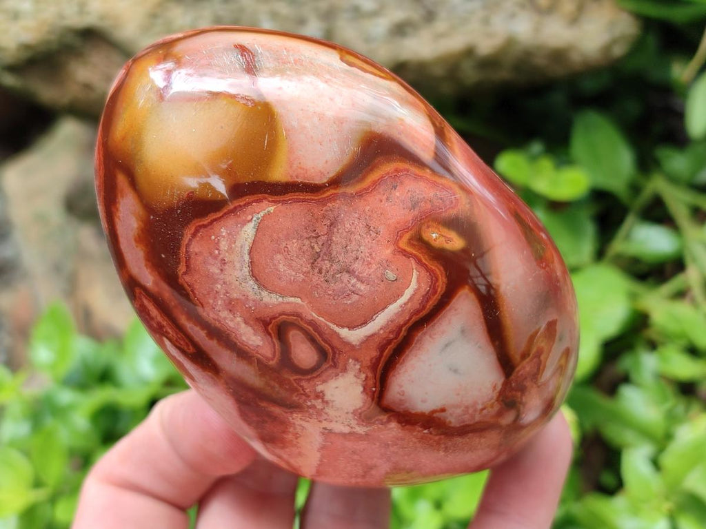 Polished On One Side Polychrome Jasper Nodules x 4 From NW Coast, Madagascar