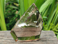 Polished Smokey Window Quartz Crystals x 3 From Madagascar