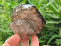 Polished Smokey Window Quartz Crystals x 3 From Madagascar