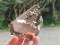 Polished Smokey Window Quartz Crystals x 3 From Madagascar