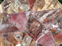 Hand Made Red Podocarpus Petrified Wood Conglomerate Plaque x 4 From Mahajanga, Madagascar