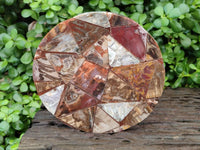 Hand Made Red Podocarpus Petrified Wood Conglomerate Plaque x 4 From Mahajanga, Madagascar