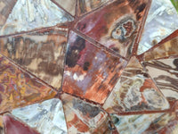 Hand Made Red Podocarpus Petrified Wood Conglomerate Plaque x 4 From Mahajanga, Madagascar