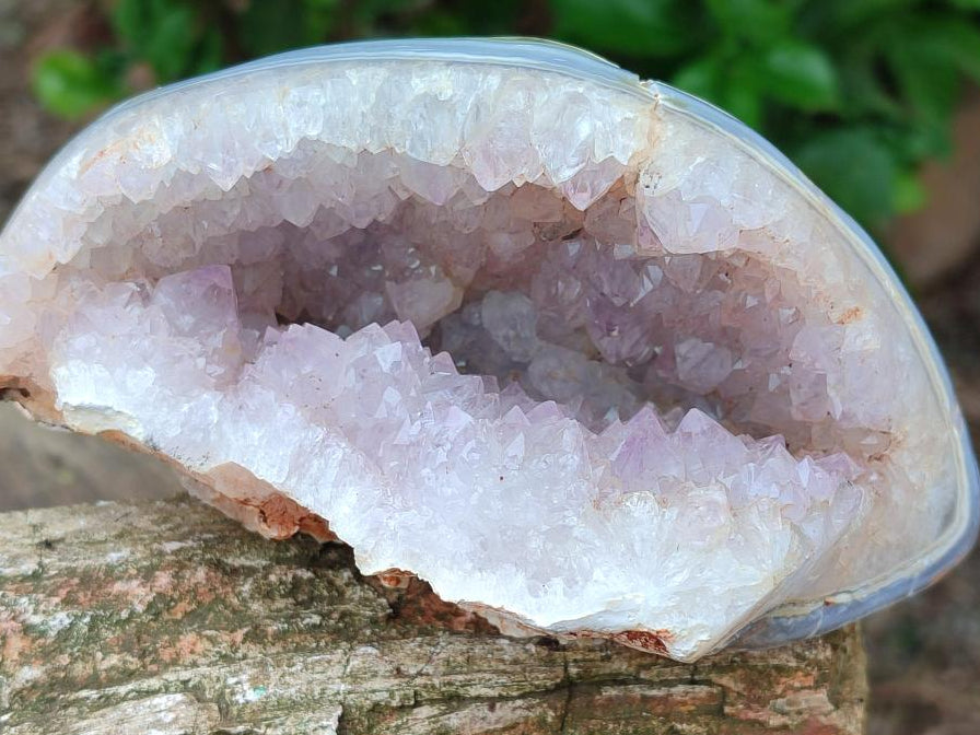 Polished Amethyst Agate Geodes x 3 From Maintirano, Madagascar