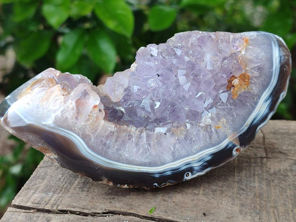 Polished Amethyst Agate Geodes x 3 From Maintirano, Madagascar
