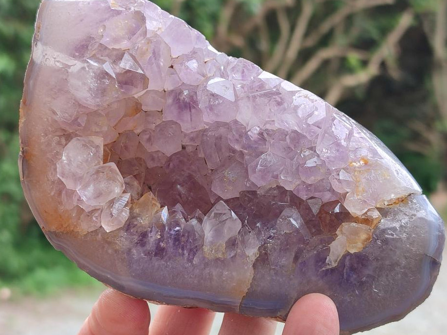 Polished Amethyst Agate Geodes x 3 From Maintirano, Madagascar