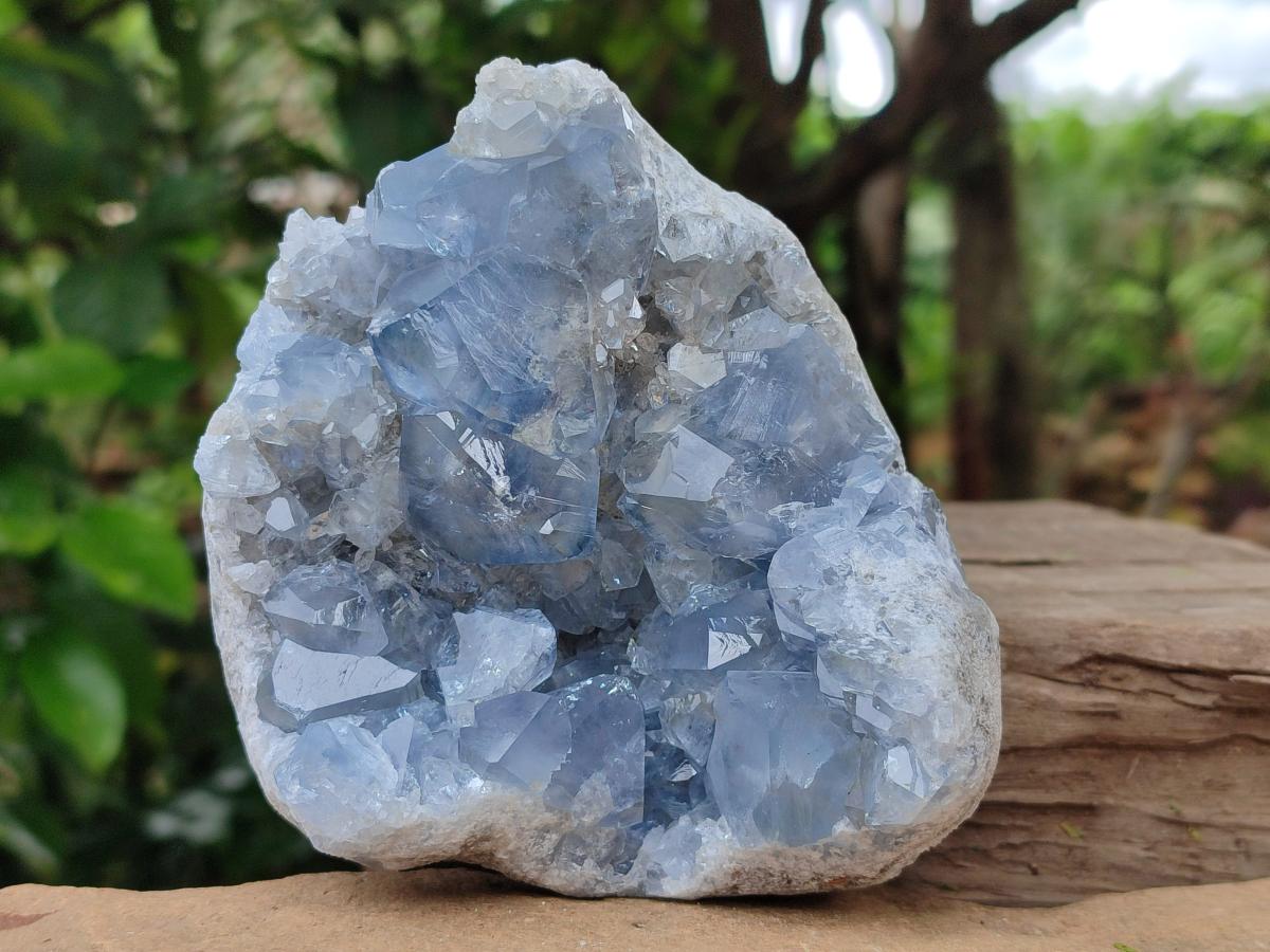 Natural Blue Celestite Geode Specimens x 3 From Sakoany, Madagascar - Toprock Gemstones and Minerals 