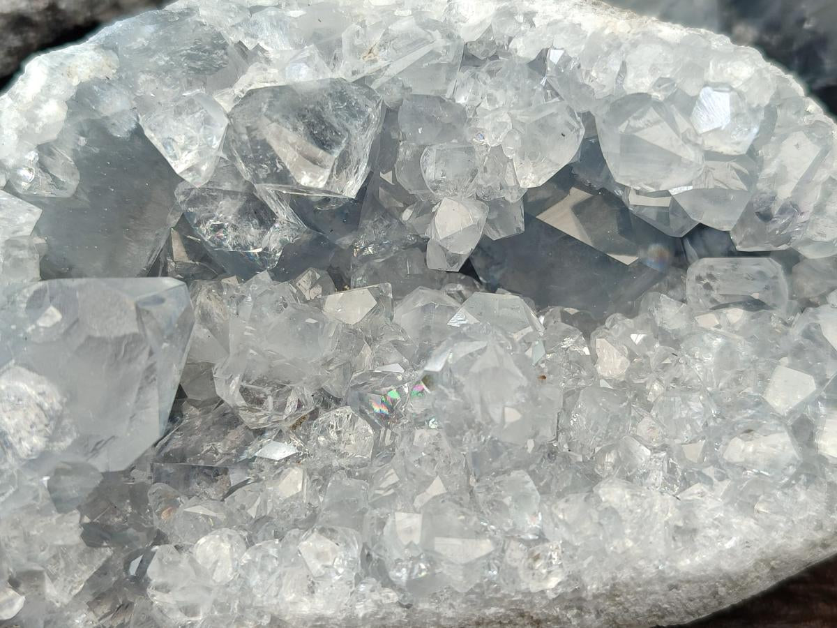 Natural Blue Celestite Geode Specimens x 3 From Sakoany, Madagascar - Toprock Gemstones and Minerals 